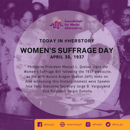 Today in #Herstory: Women suffrage in the Philippines
